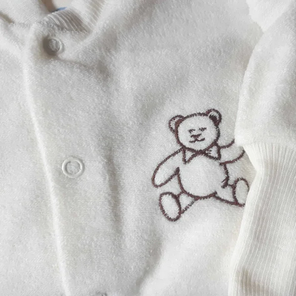 Pyjama bébé 1 pièce en éponge de laine bio avec pieds - COSILANA