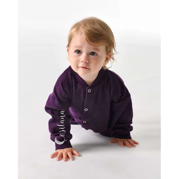 Pyjama bébé 1 pièce en éponge de laine bio avec pieds - COSILANA