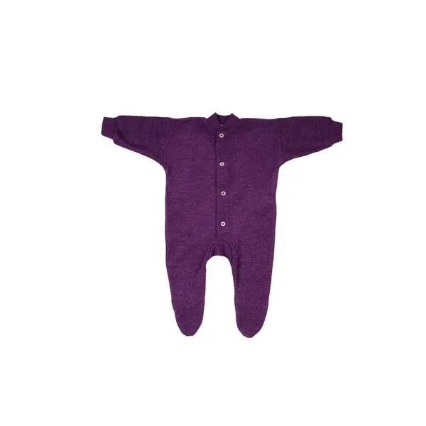 Pyjama bébé 1 pièce en éponge de laine bio avec pieds - COSILANA