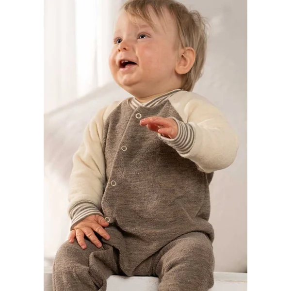 Pyjama bébé en laine bouclette ENGEL NATUR - Pyjama chaud 1 pièce sans pieds