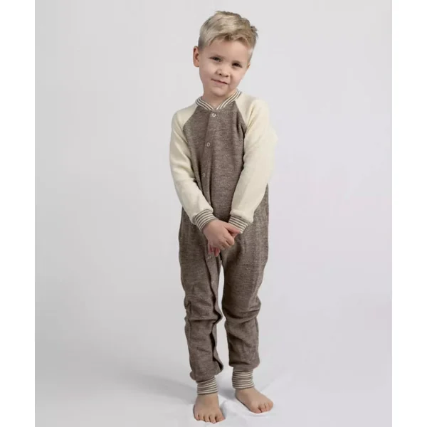 Pyjama bébé en laine bouclette ENGEL NATUR - Pyjama chaud 1 pièce sans pieds
