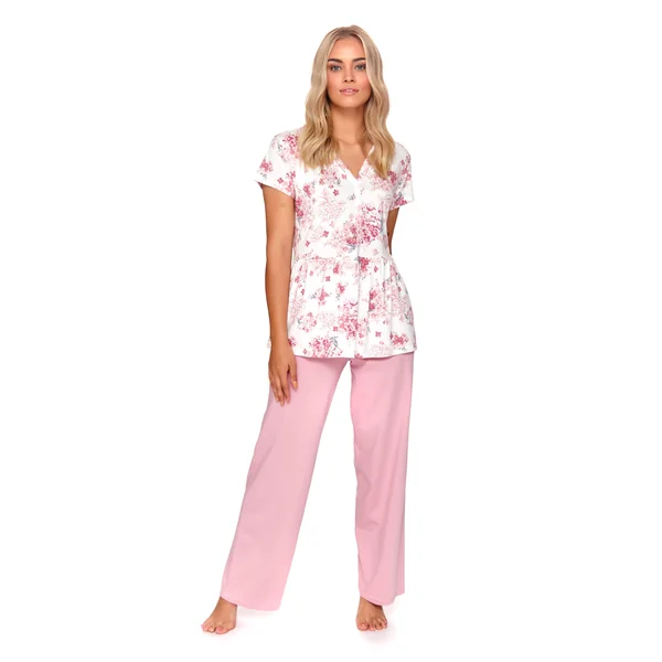 Pyjama fleuri de grossesse et d'allaitement en modal