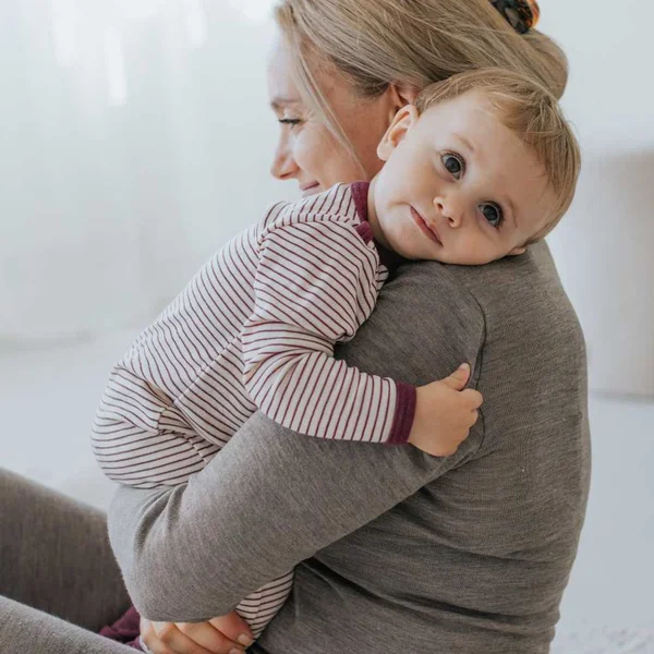 Pyjama laine et soie bébé sans pieds avec revers - ENGEL NATUR