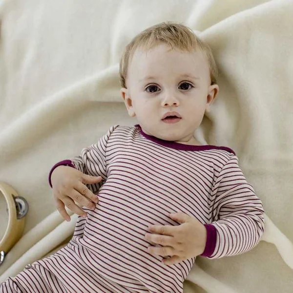 Pyjama laine et soie bébé sans pieds avec revers - ENGEL NATUR