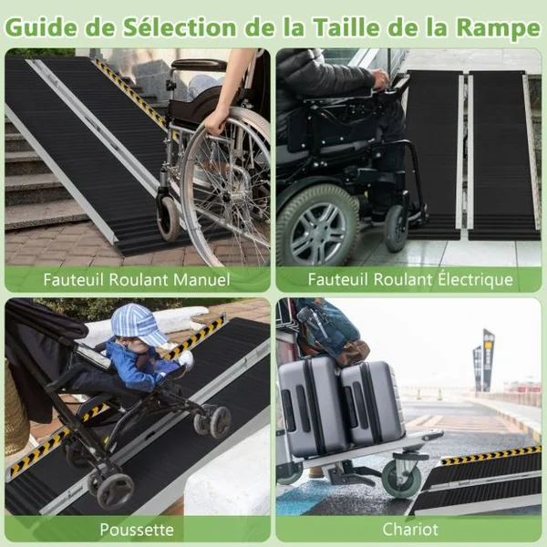 Rampe D’accès en Aluminium avec Plaque de Transition pour Maison 122L