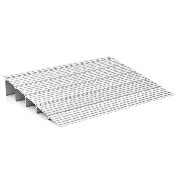 Rampe de Seuil d’Entrée de 13CM Démontable en 5 Sections Antidérapante et Robuste en Aluminium Capacité 317 KG 86,5 x 66,5 x 13cm