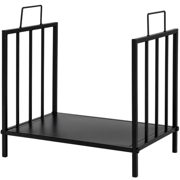 Range Bûches avec Poignée Porte Bûches en Acier pour Intérieur et Extérieur Capacité de Charge de 50 kg 46 x 31 x 46 cm