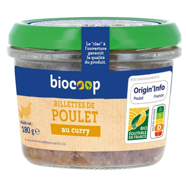Rillettes de poulet au curry 180g