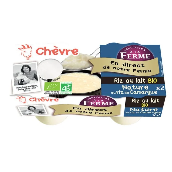 Riz au lait de chèvre nature - 2x125g