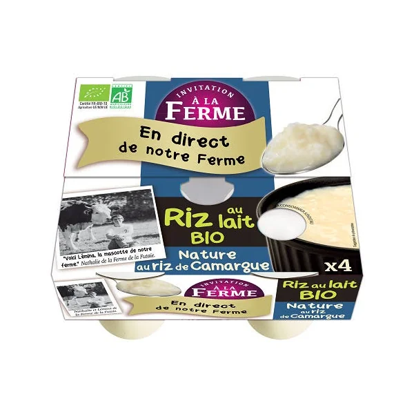 Riz au lait nature - 4x125g