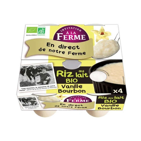 Riz au lait à la vanille Bourbon - 4x125g