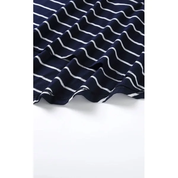 Robe Allaitement Rayé Bleue Avec Ceinture