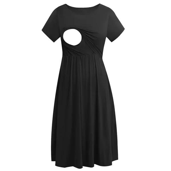 Robe Allaitement Rayés à Manche Courte
