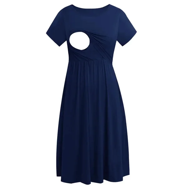 Robe Allaitement Rayés à Manche Courte