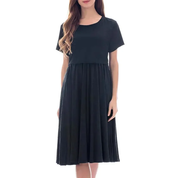 Robe Allaitement Rayés à Manche Courte
