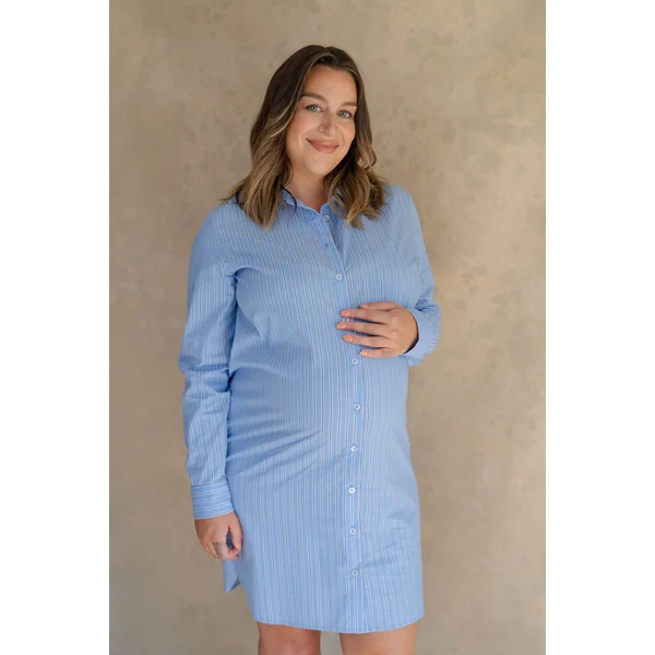 Robe chemise à rayures - combo bleu