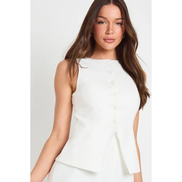 Robe Courte Ajustée Style Gilet Sans Manches