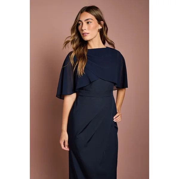 Robe Crayon à Cape en Mousseline