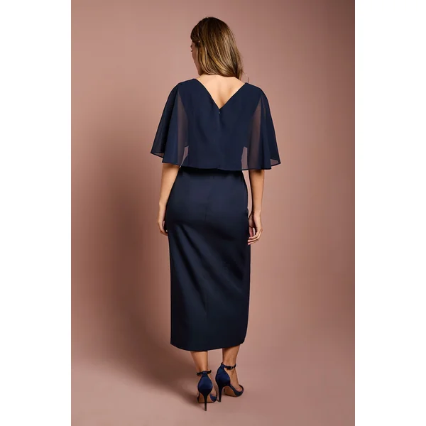 Robe Crayon à Cape en Mousseline