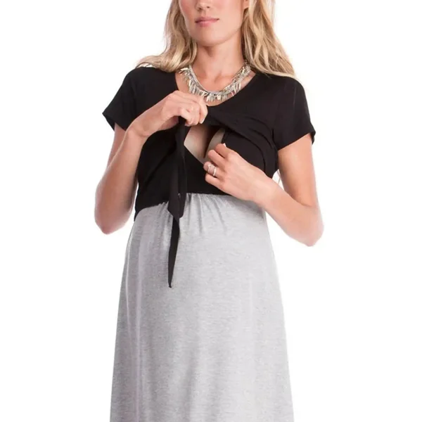 Robe D’Allaitement Noire Et Grise