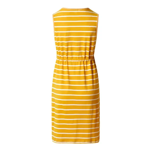 Robe D’Allaitement Rayée Jaune à Manches Courtes