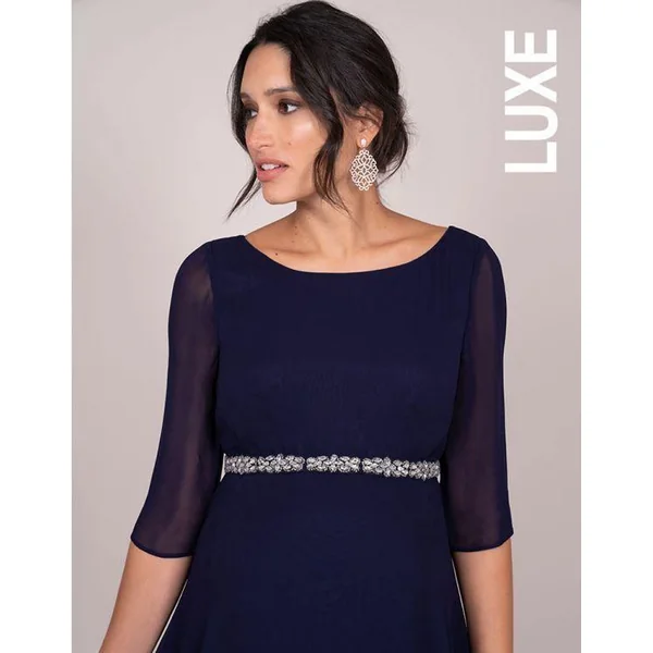 Robe de Cocktail Grossesse Perlée - Bleu