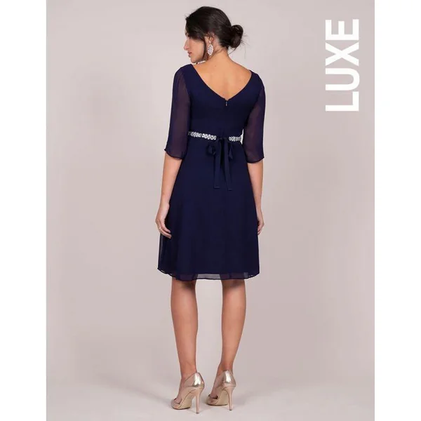 Robe de Cocktail Grossesse Perlée - Bleu