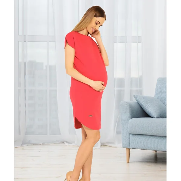 Robe de grossesse acidulée en coton - Rose - Reste T38