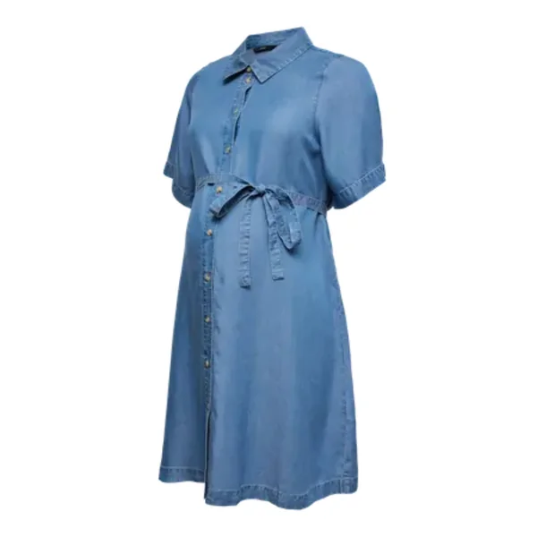 Robe de grossesse en Tencel bleu – légère et fluide
