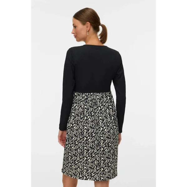 Robe de grossesse et allaitement à imprimé noir et blanc – confortable et pratique