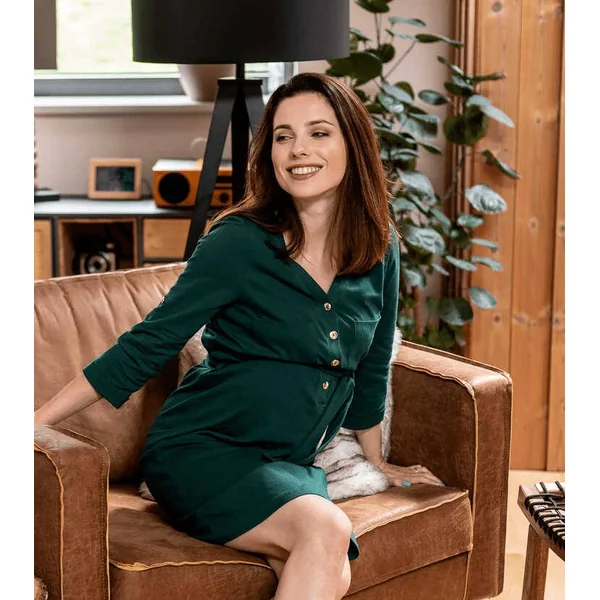 Robe de grossesse et d'allaitement Alison en coton - Reste L