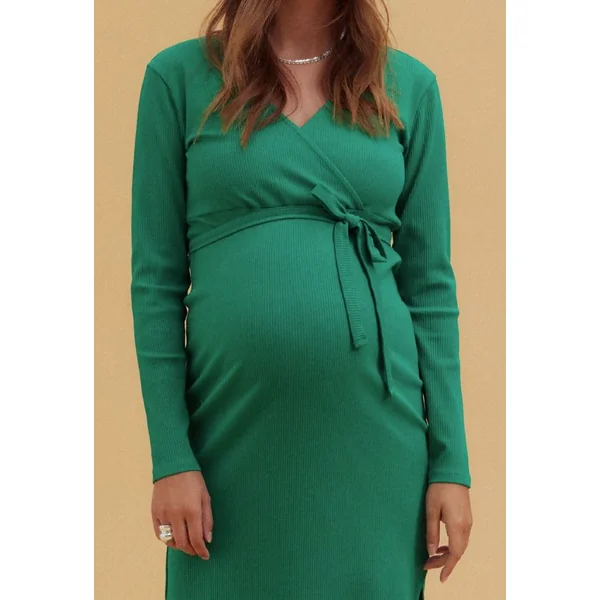 Robe de grossesse et d'allaitement mi-longue en coton biologique et modal - Reste 1S
