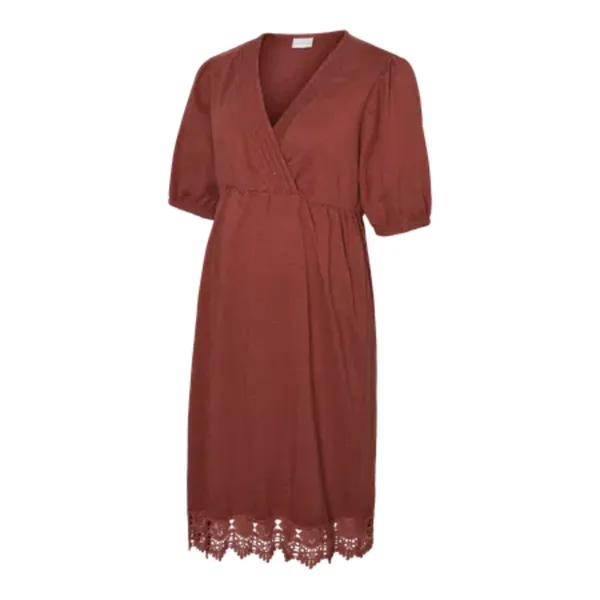 Robe de grossesse et d'allaitement terracotta cache-cœur
