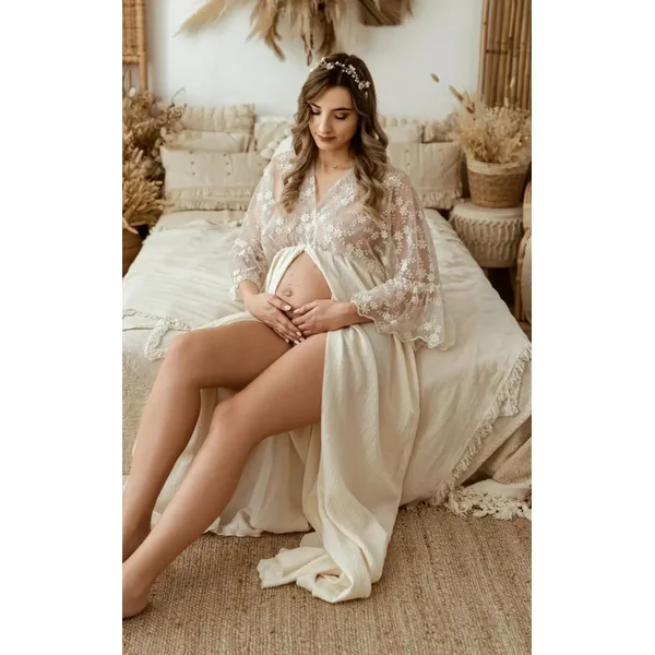 Robe de Grossesse Longue Cérémonie Style Bohème