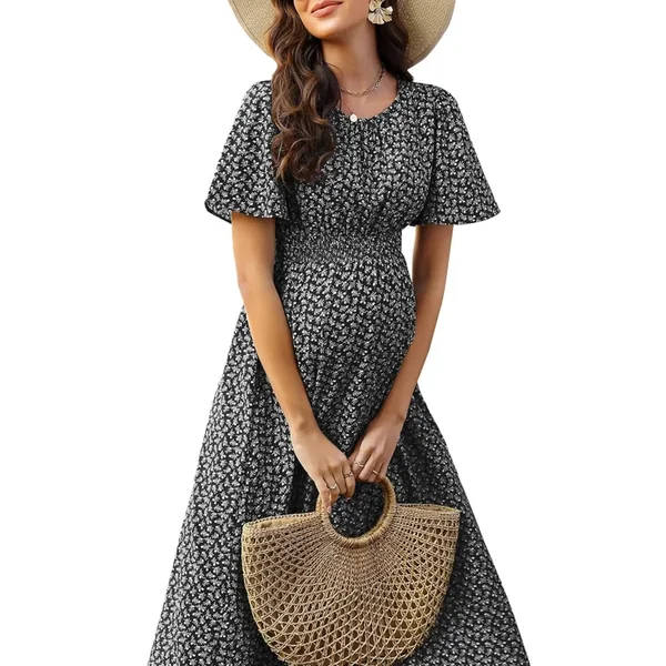 Robe de Grossesse Manches Courtes