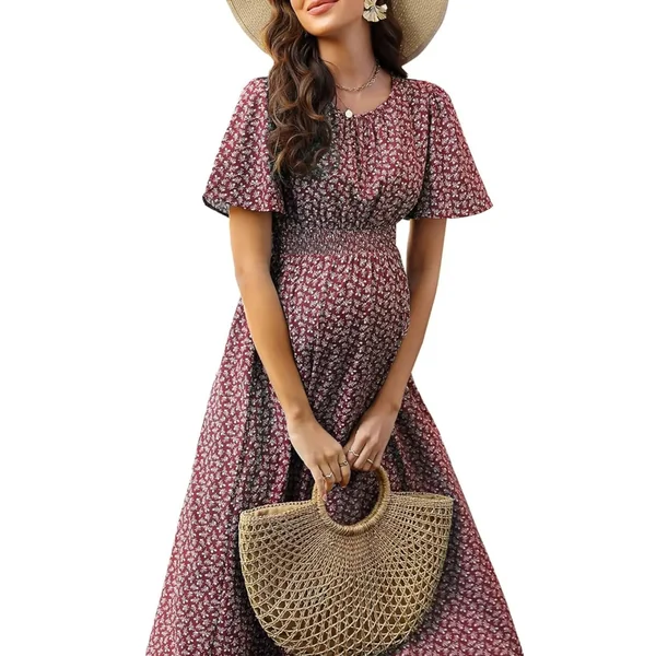 Robe de Grossesse Manches Courtes