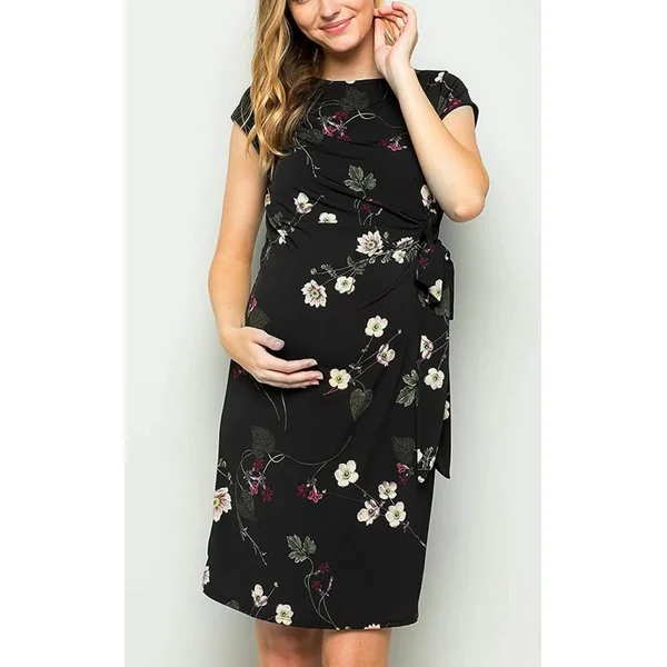 Robe de Grossesse Noir Floral