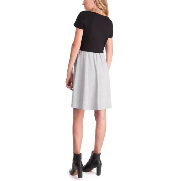 Robe de Grossesse Noire Et Grise