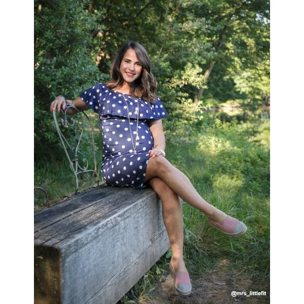 Robe de grossesse à volants et épaules dénudées - Reste 1S