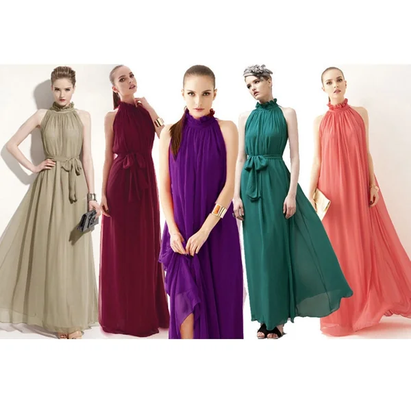 Robe de soirée en mousseline