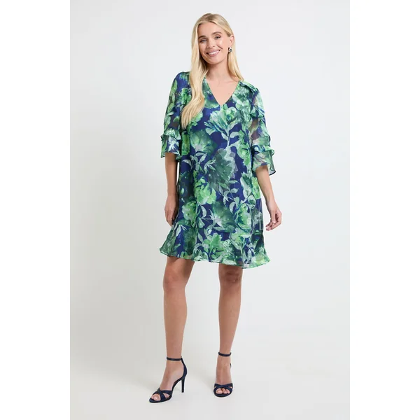 Robe Droite À Volants Et Imprimé Fleuri Petite