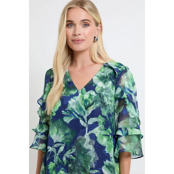Robe Droite À Volants Et Imprimé Fleuri Petite