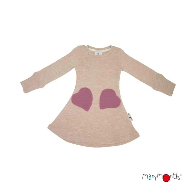 Robe en laine mérinos avec poches cœurs - Manymonths