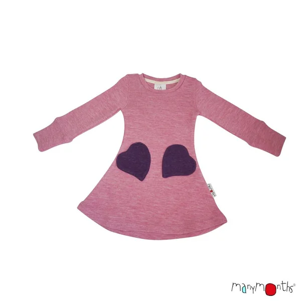 Robe en laine mérinos avec poches cœurs - Manymonths