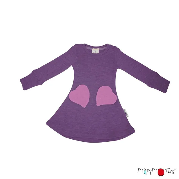 Robe en laine mérinos avec poches cœurs - Manymonths