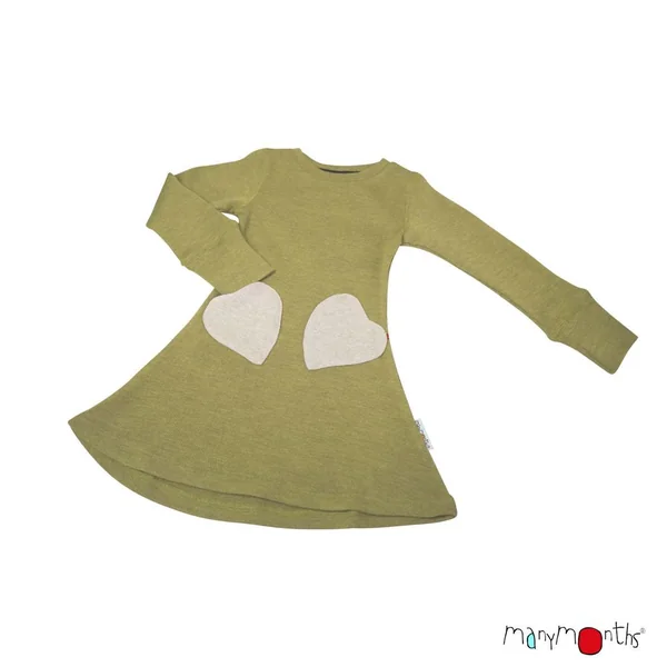 Robe en laine mérinos avec poches cœurs - Manymonths