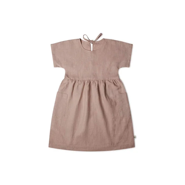 Robe en lin enfant manches courtes "Eden" - Matona - derniers exemplaires
