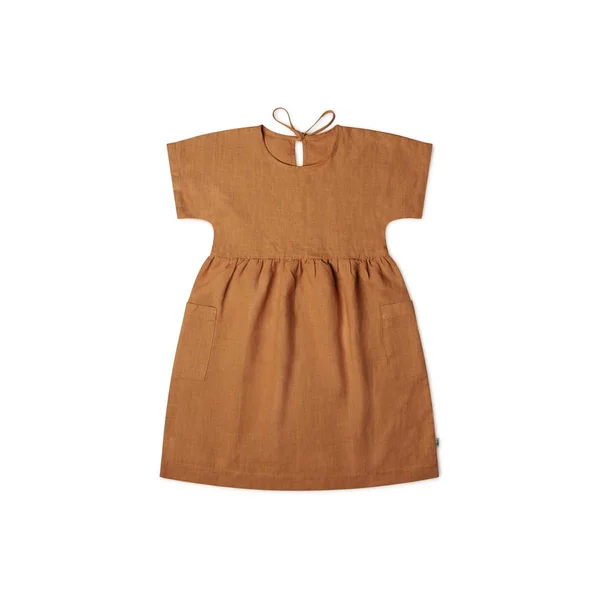 Robe en lin enfant manches courtes "Eden" - Matona - derniers exemplaires