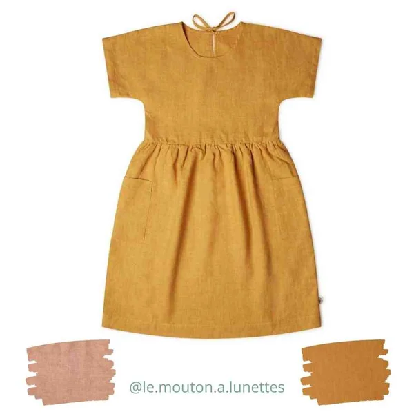 Robe en lin enfant manches courtes "Eden" - Matona - derniers exemplaires