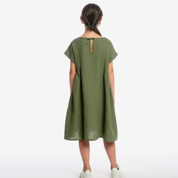 Robe en lin enfant manches courtes oversize "Boxy Dress" - Matona